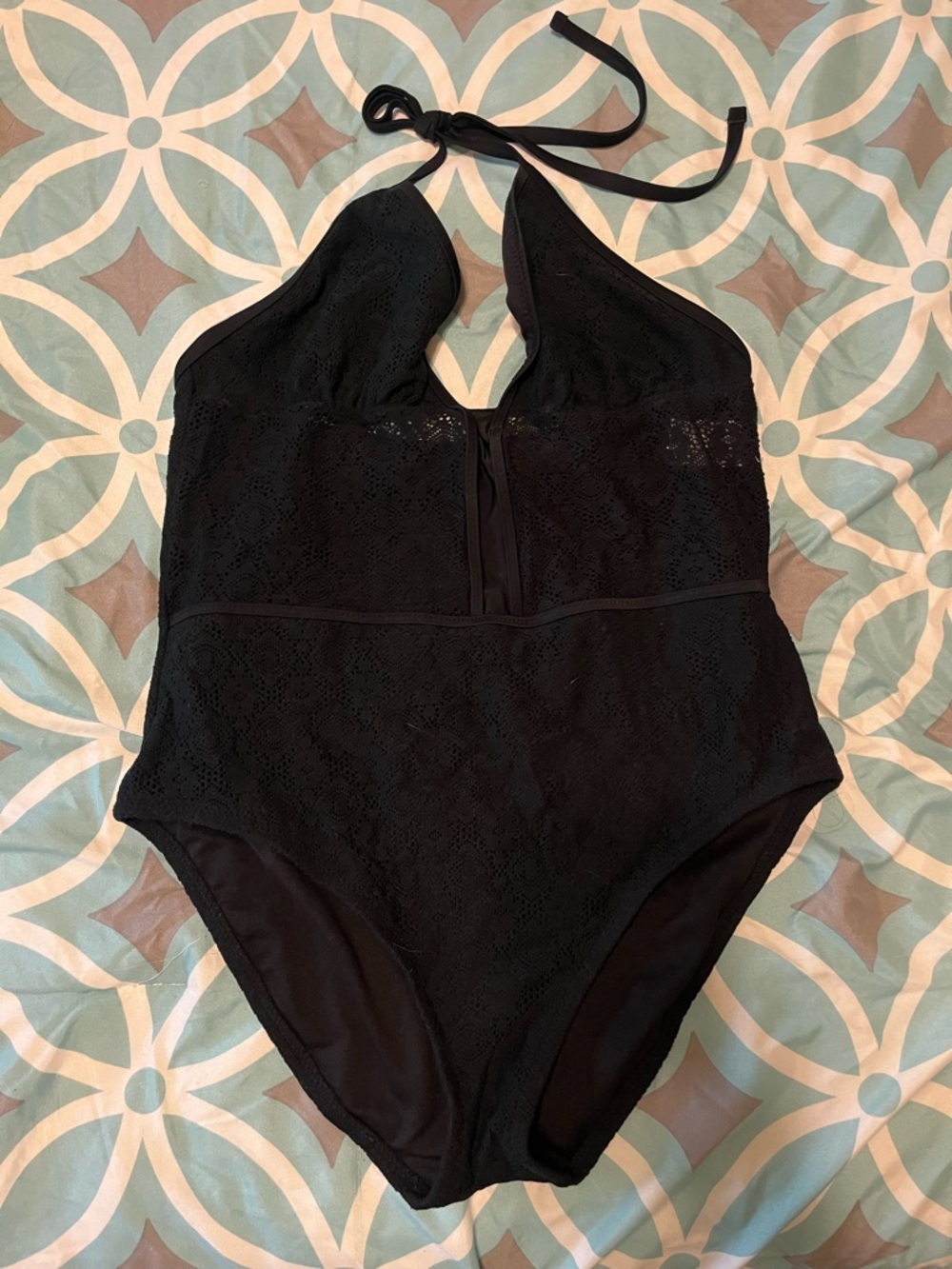 Mossimo Supply Co. Black Halter One-Piece Swimsuit